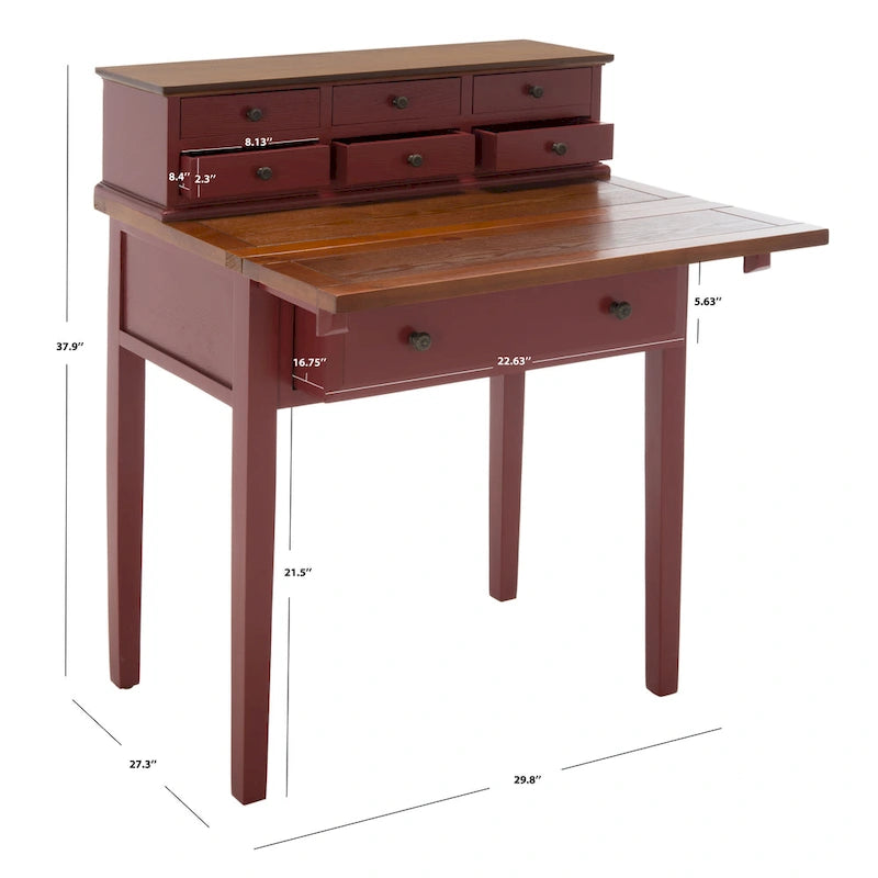 Bureau rabattable à 7 tiroirs