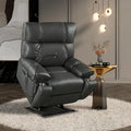 Fauteuil inclinable releveur avec deux moteurs, massage, fonction chauffante, porte-gobelets et support de téléphone réglable