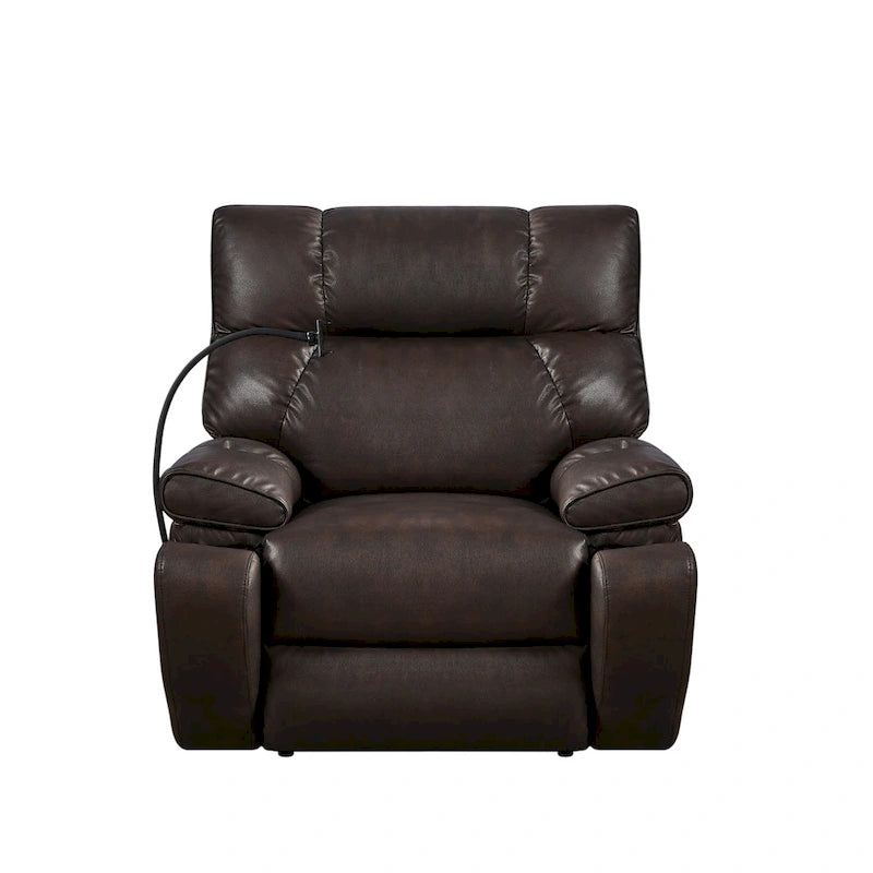 Fauteuil inclinable releveur avec deux moteurs, massage, fonction chauffante, porte-gobelets et support de téléphone réglable