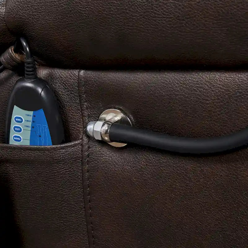 Fauteuil inclinable releveur avec deux moteurs, massage, fonction chauffante, porte-gobelets et support de téléphone réglable