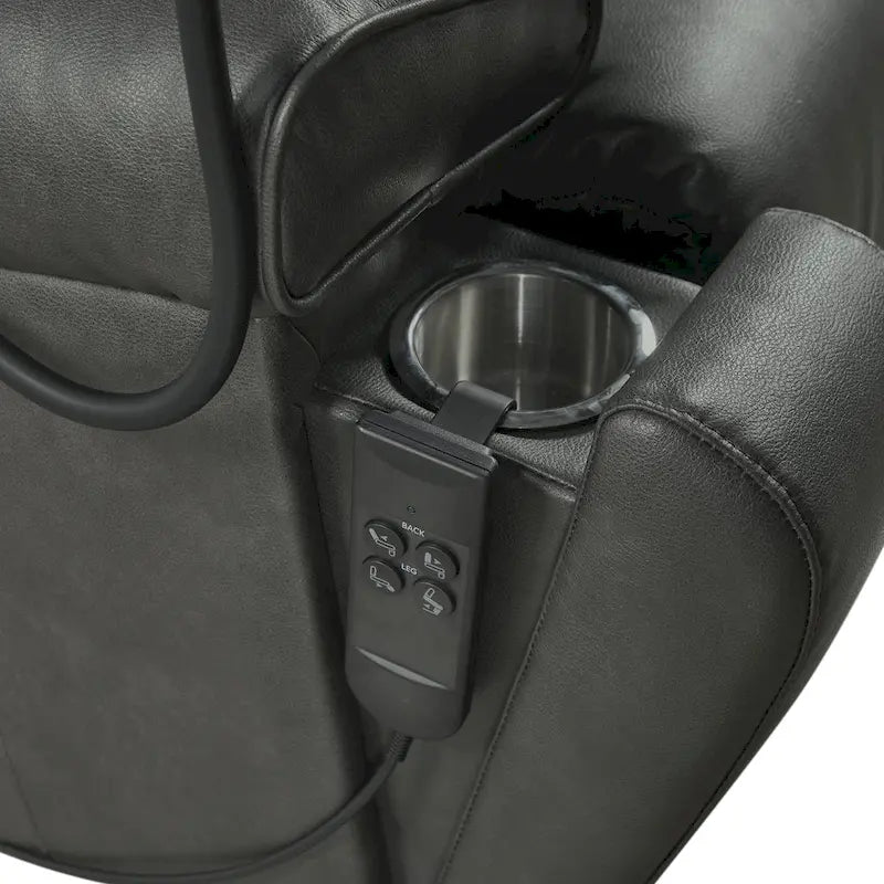 Fauteuil inclinable releveur avec deux moteurs, massage, fonction chauffante, porte-gobelets et support de téléphone réglable