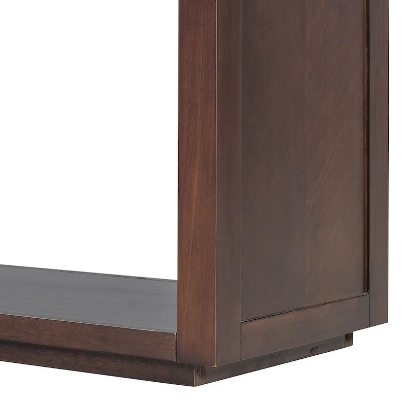 Console de 55" rustique avec tiroirs et étagère ouverte pour salon