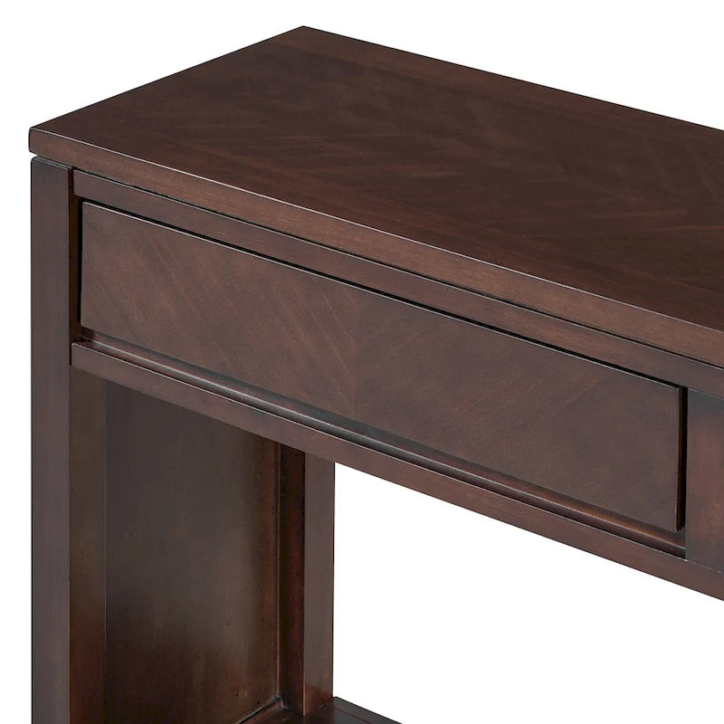 Console de 55" rustique avec tiroirs et étagère ouverte pour salon