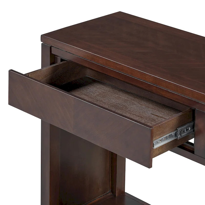 Console de 55" rustique avec tiroirs et étagère ouverte pour salon
