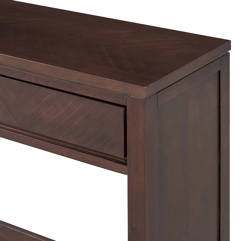 Console de 55" rustique avec tiroirs et étagère ouverte pour salon