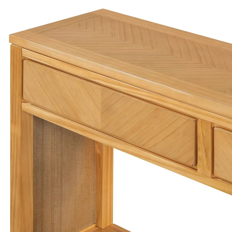 Console de 55" rustique avec tiroirs et étagère ouverte pour salon