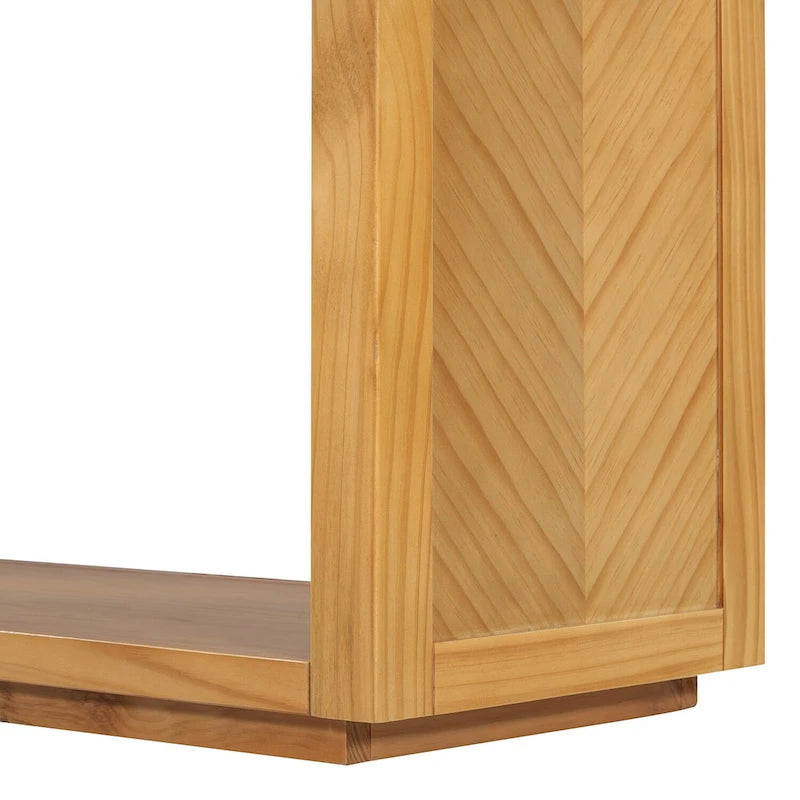 Console de 55" rustique avec tiroirs et étagère ouverte pour salon