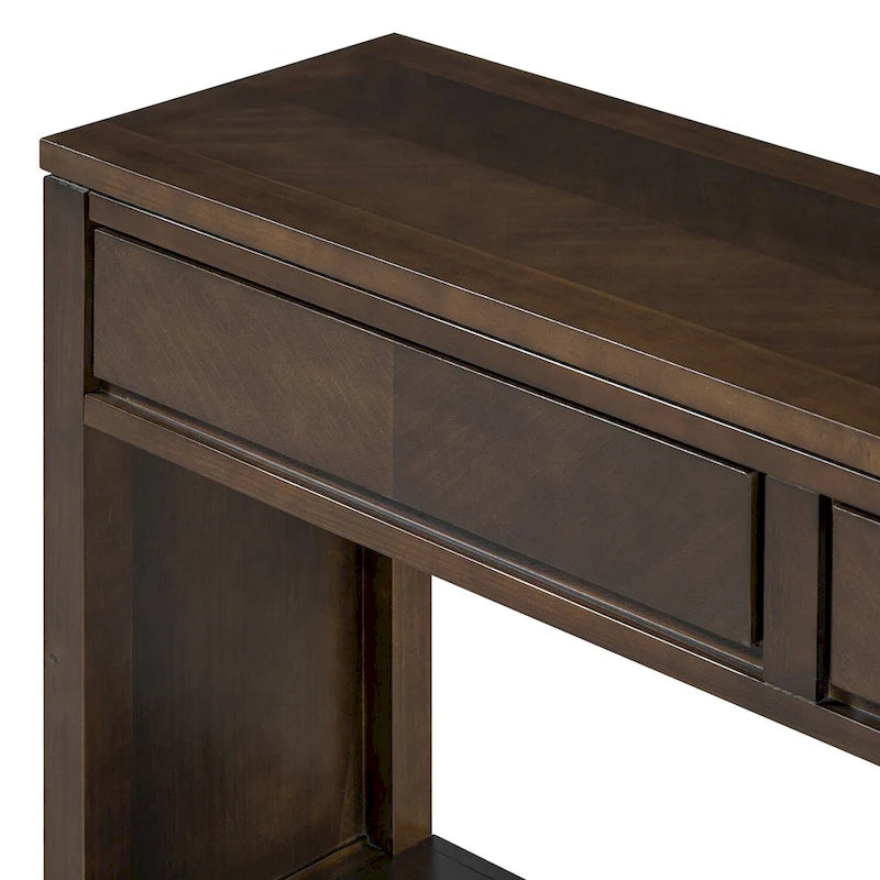 Console de 55" rustique avec tiroirs et étagère ouverte pour salon
