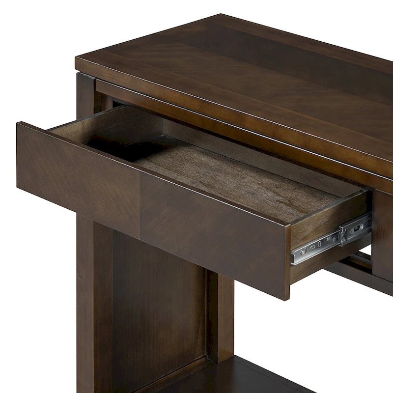 Console de 55" rustique avec tiroirs et étagère ouverte pour salon