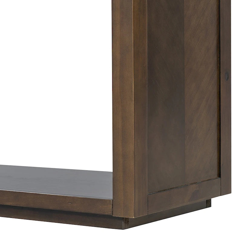 Console de 55" rustique avec tiroirs et étagère ouverte pour salon