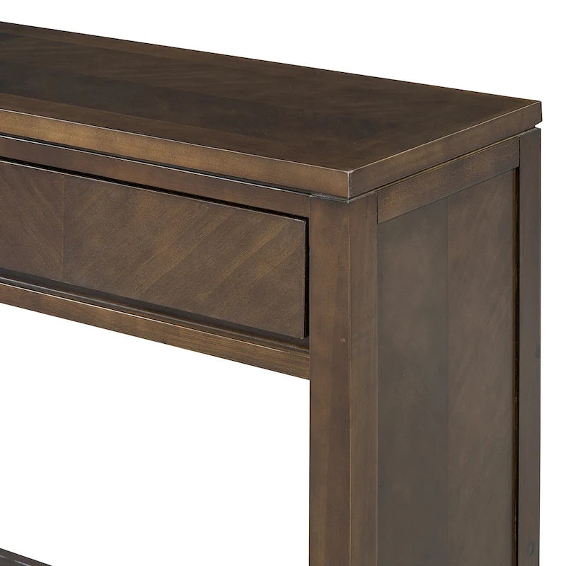 Console de 55" rustique avec tiroirs et étagère ouverte pour salon