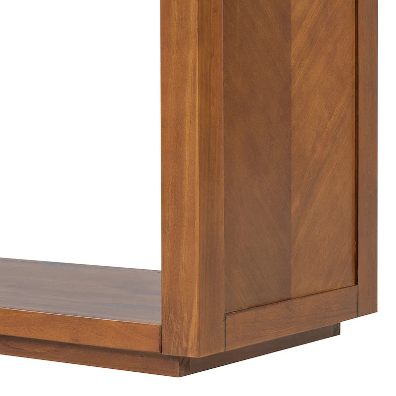 Console de 55" rustique avec tiroirs et étagère ouverte pour salon