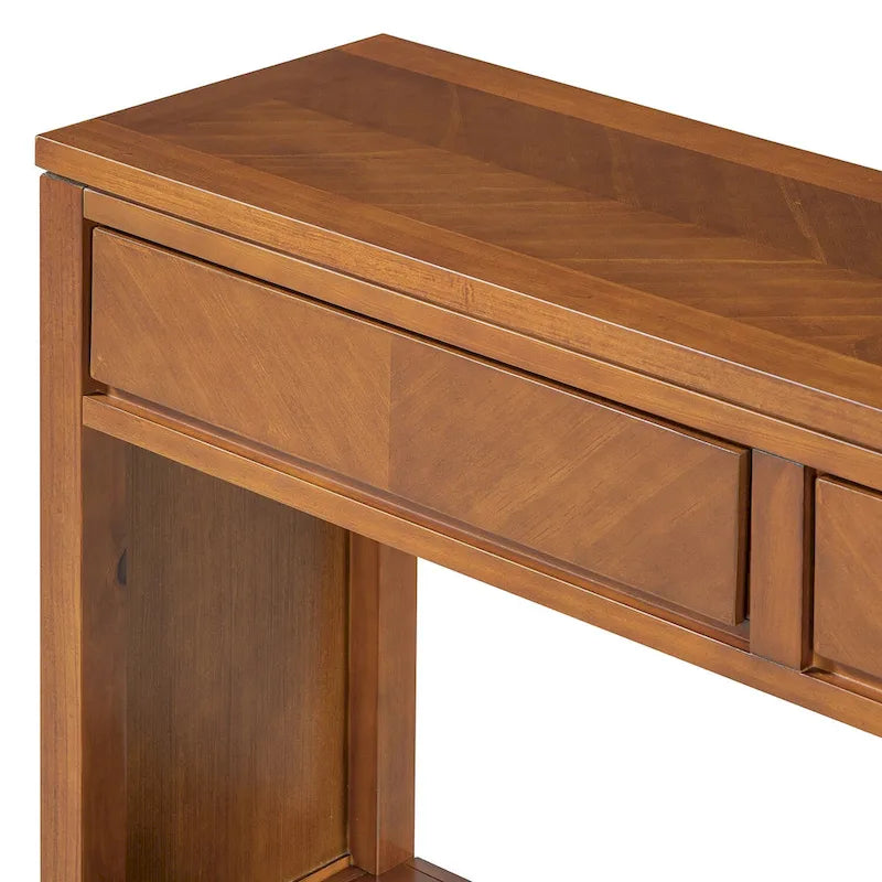Console de 55" rustique avec tiroirs et étagère ouverte pour salon