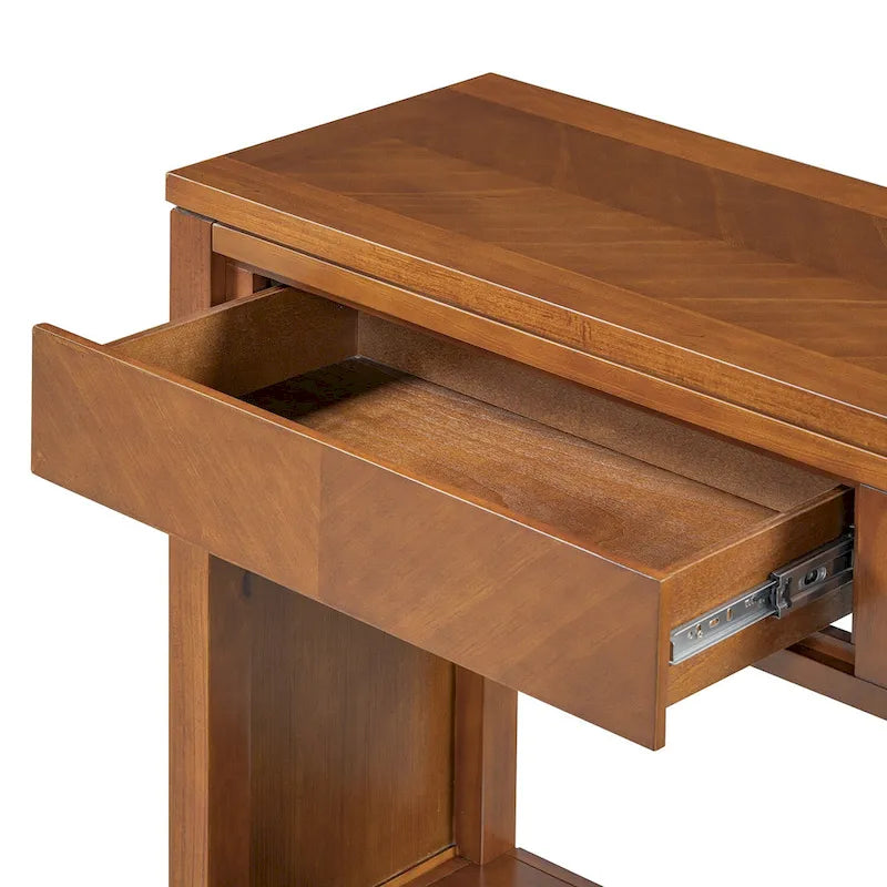 Console de 55" rustique avec tiroirs et étagère ouverte pour salon