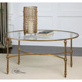 Table basse plateau verre pieds métal