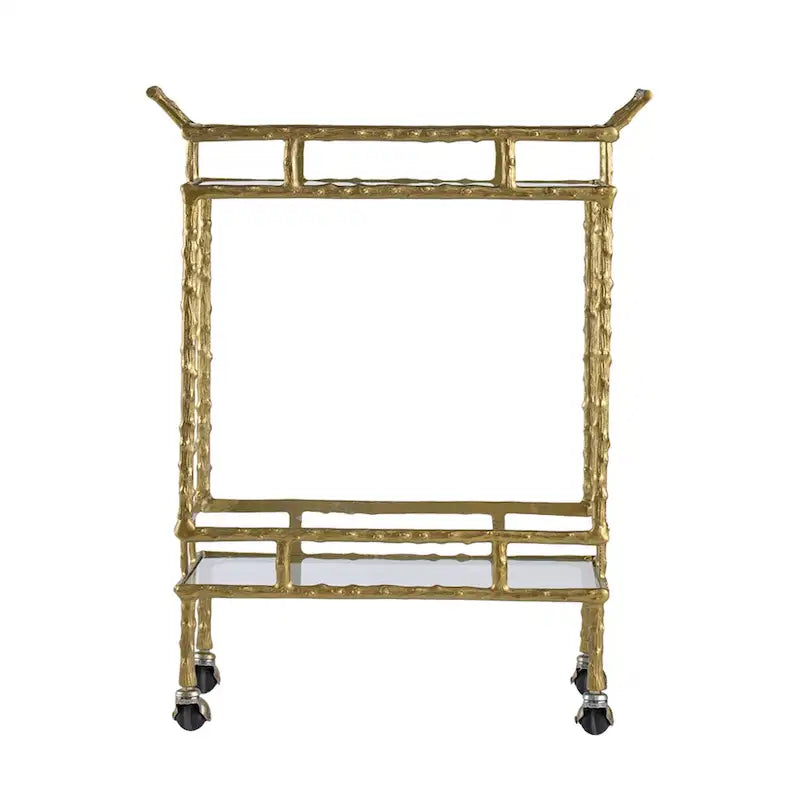 Chariot de bar à deux niveaux Twig – 30 – Or et argent