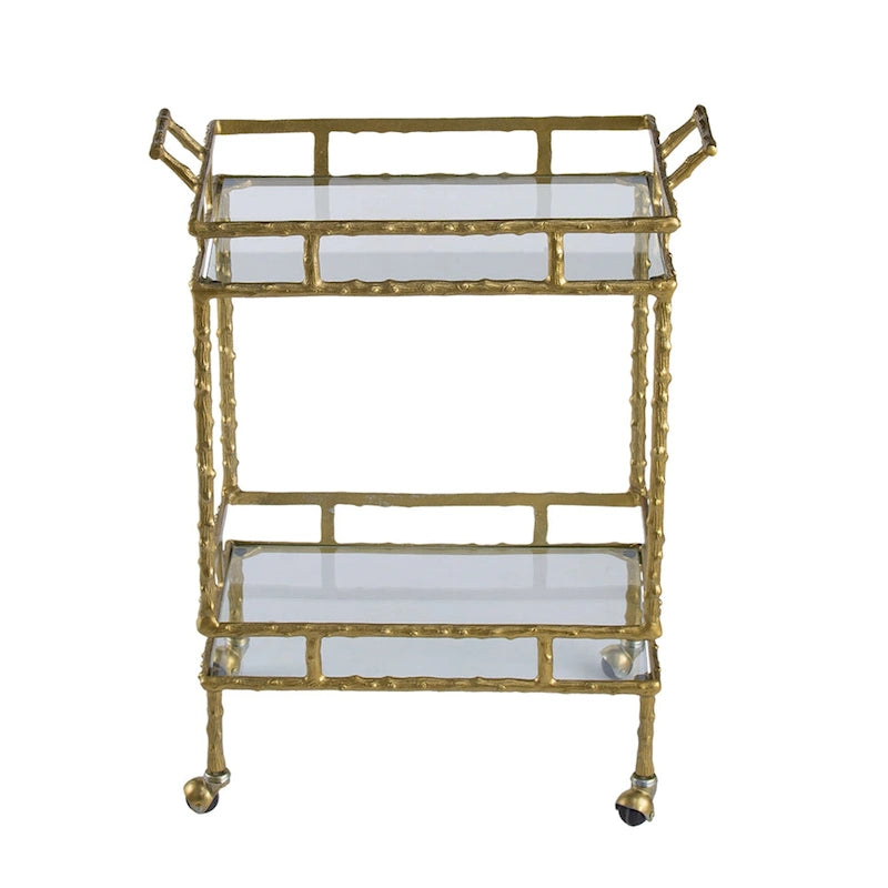 Chariot de bar à deux niveaux Twig – 30 – Or et argent