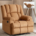 Fauteuil inclinable pivotant en tissu, grand fauteuil inclinable manuel surdimensionné avec accoudoirs rembourrés et dossier à coussin