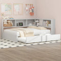 Lit de repos en métal avec lit gigogne, armoires de rangement et ports USB