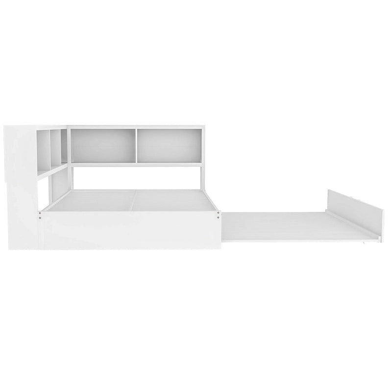 Lit de repos en métal avec lit gigogne, armoires de rangement et ports USB