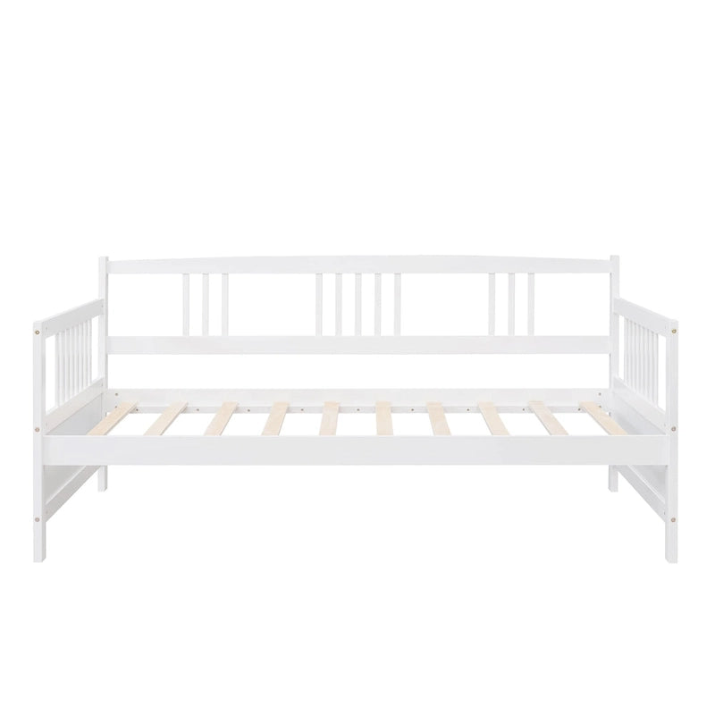 Lit de repos en pin avec lit gigogne, tête et pied de lit