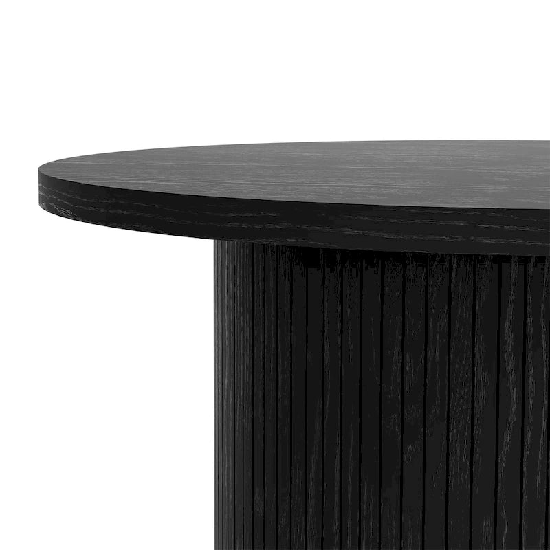 Table basse ronde Tambour Design avec étagère de rangement