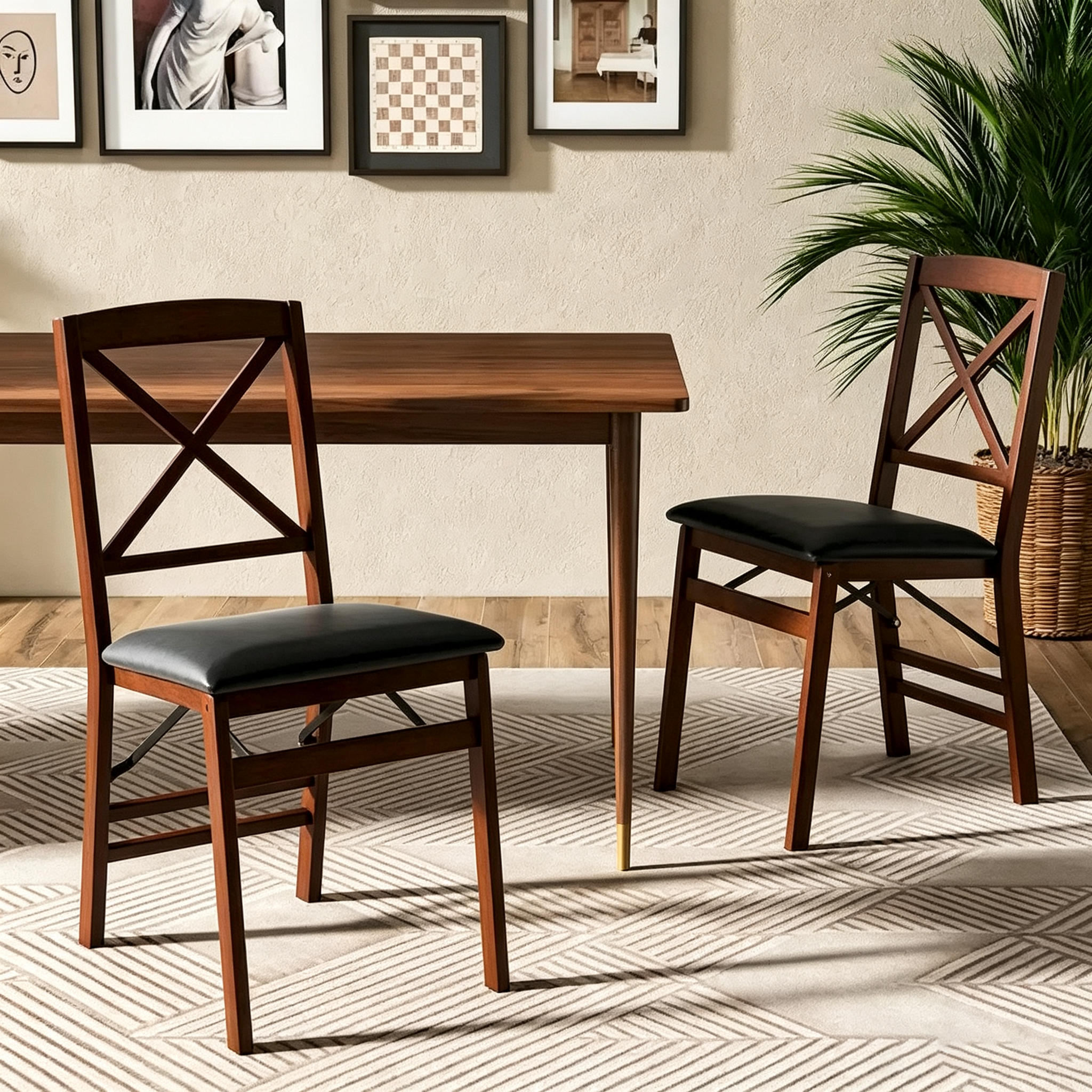 Chaises de salle à manger pliantes Chaises pliantes avec assise rembourrée en PVC