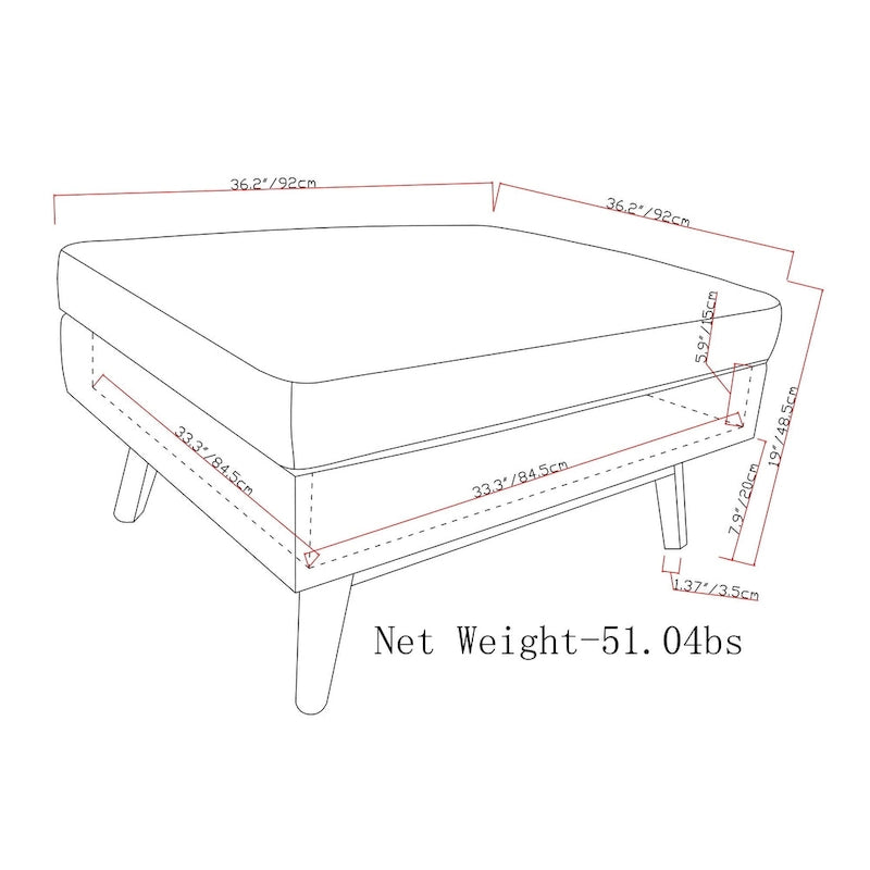 Table ottomane moderne du milieu du siècle