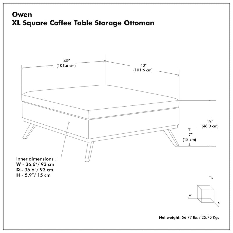 Table ottomane moderne du milieu du siècle