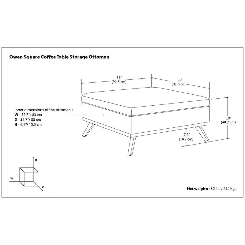 Table ottomane moderne du milieu du siècle