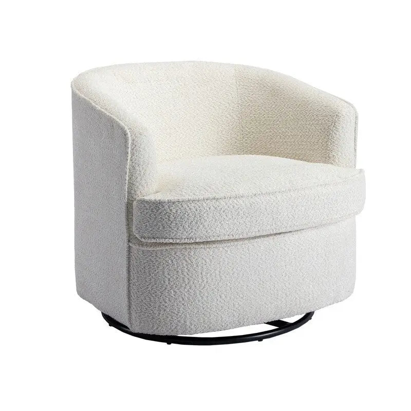 Fauteuil de salon rond pivotant moderne, avec accoudoirs, rembourré