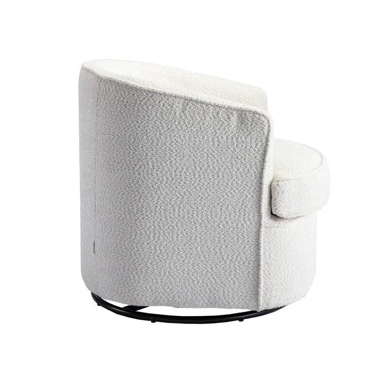 Fauteuil de salon rond pivotant moderne, avec accoudoirs, rembourré