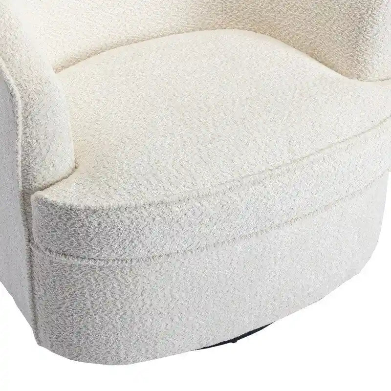 Fauteuil de salon rond pivotant moderne, avec accoudoirs, rembourré