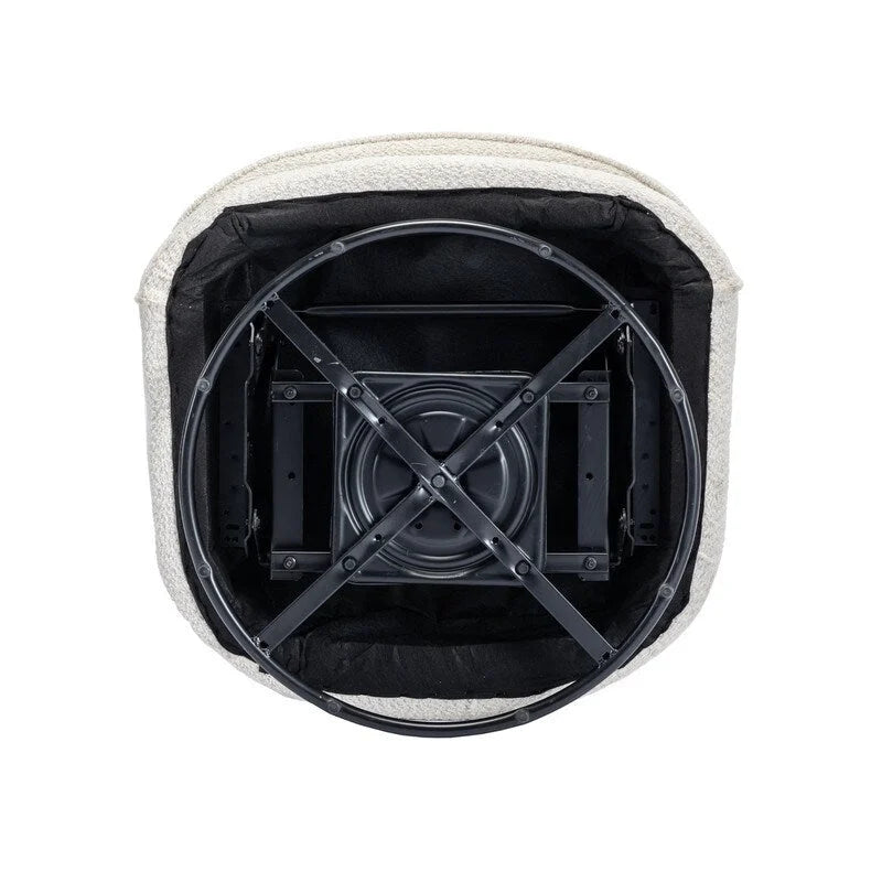 Fauteuil de salon rond pivotant moderne, avec accoudoirs, rembourré