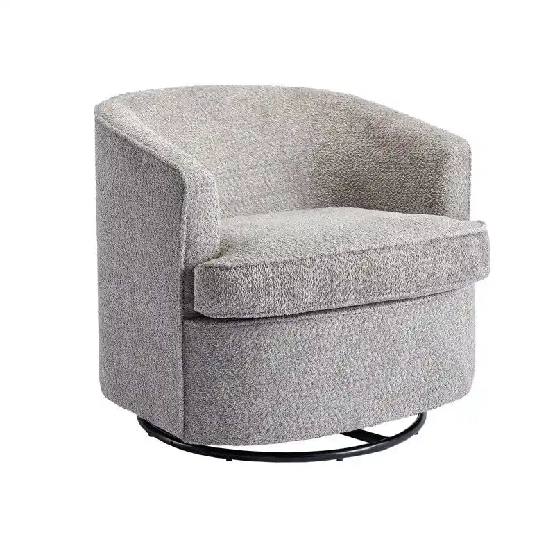 Fauteuil de salon rond pivotant moderne, avec accoudoirs, rembourré