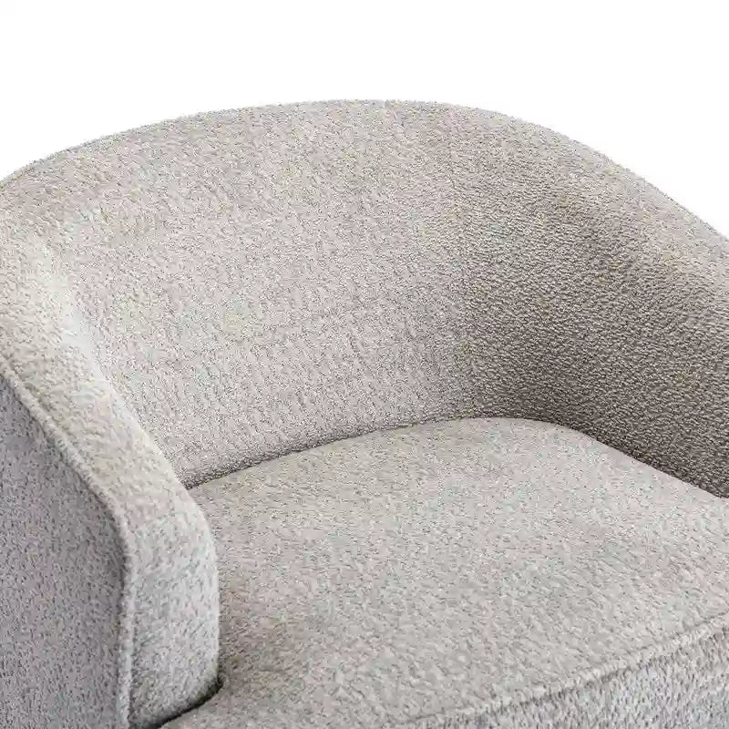 Fauteuil de salon rond pivotant moderne, avec accoudoirs, rembourré