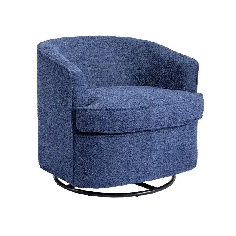 Fauteuil de salon rond pivotant moderne, avec accoudoirs, rembourré