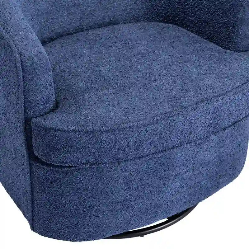 Fauteuil de salon rond pivotant moderne, avec accoudoirs, rembourré