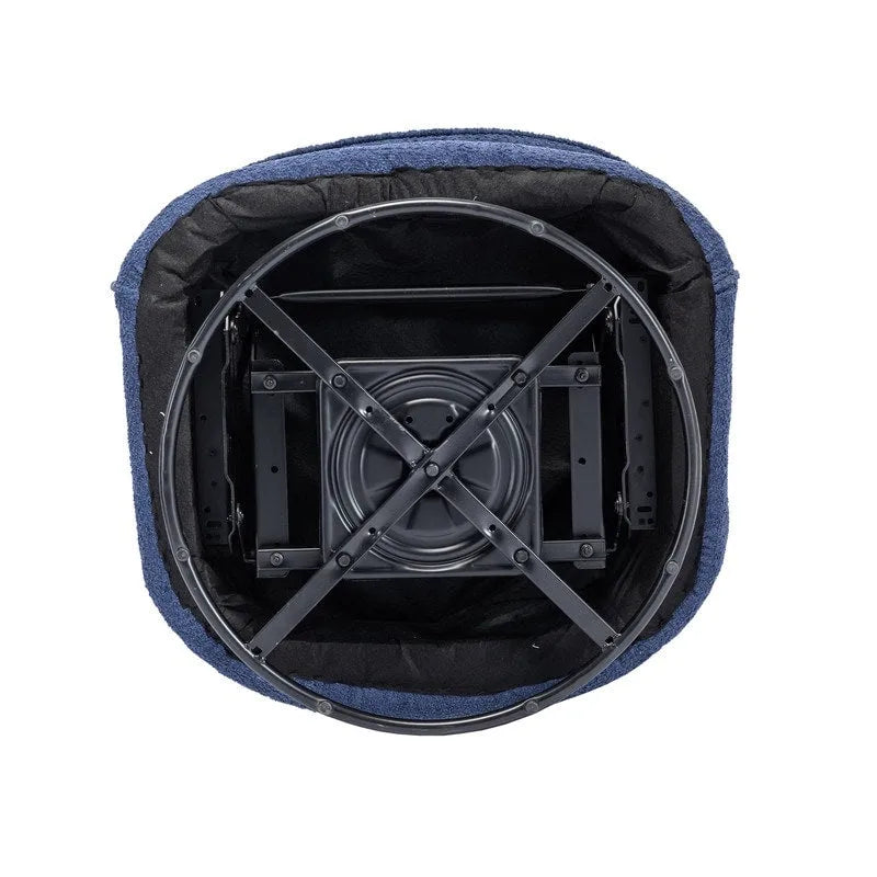 Fauteuil de salon rond pivotant moderne, avec accoudoirs, rembourré