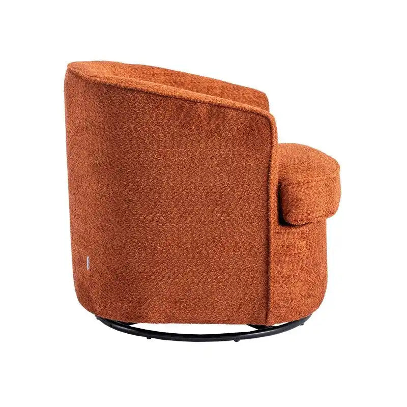 Fauteuil de salon rond pivotant moderne, avec accoudoirs, rembourré