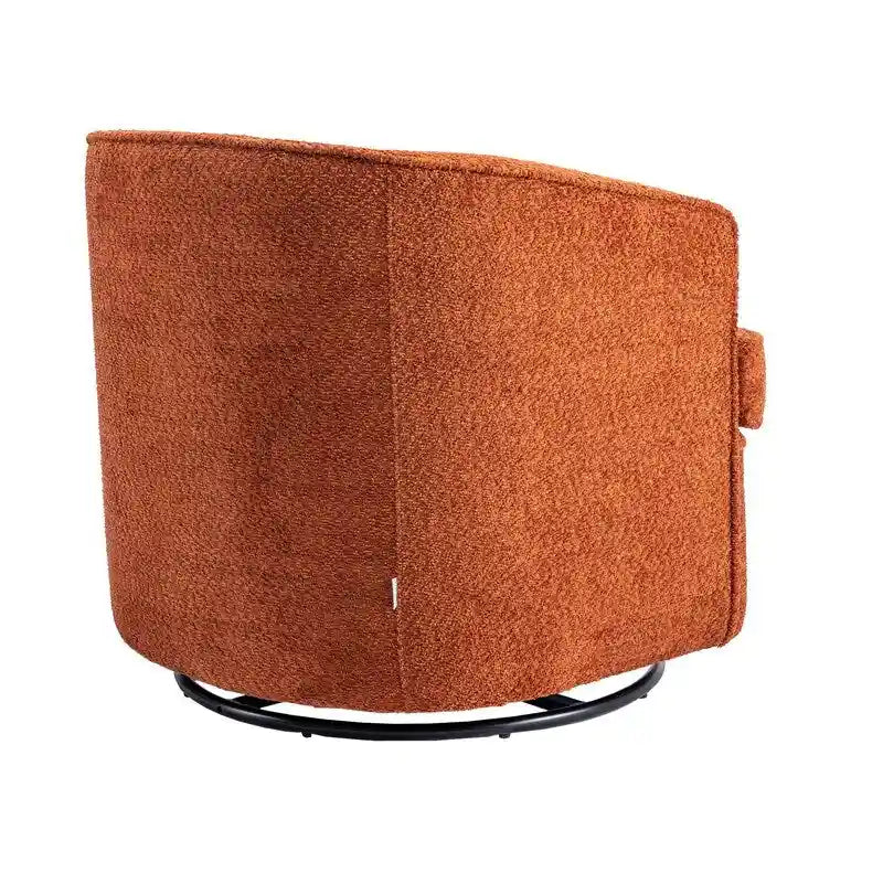 Fauteuil de salon rond pivotant moderne, avec accoudoirs, rembourré