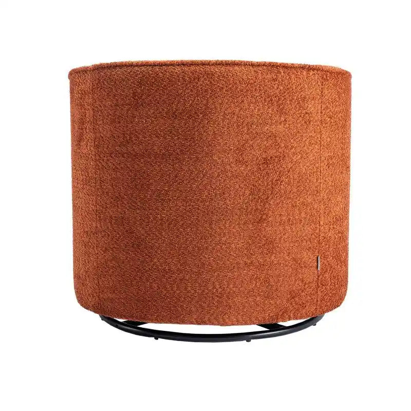 Fauteuil de salon rond pivotant moderne, avec accoudoirs, rembourré