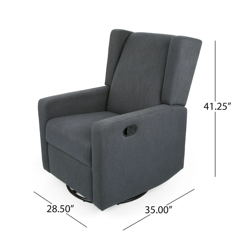 Fauteuil inclinable pivotant contemporain rembourré