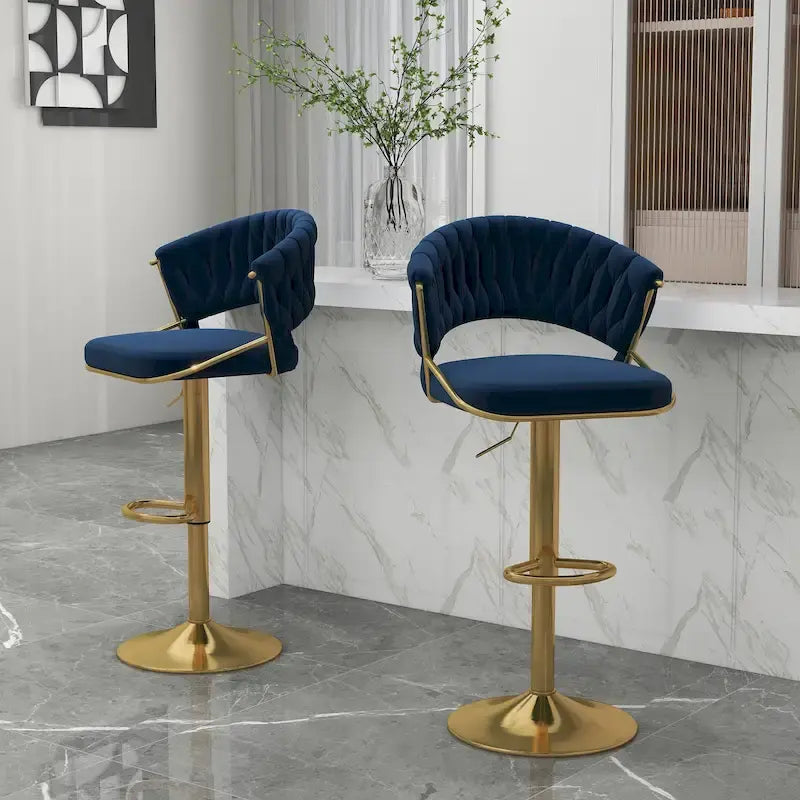 Tabouret de bar réglable en hauteur avec assise pivotante