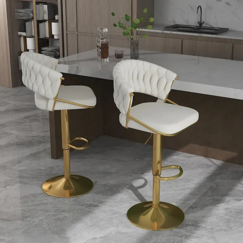 Tabouret de bar réglable en hauteur avec assise pivotante