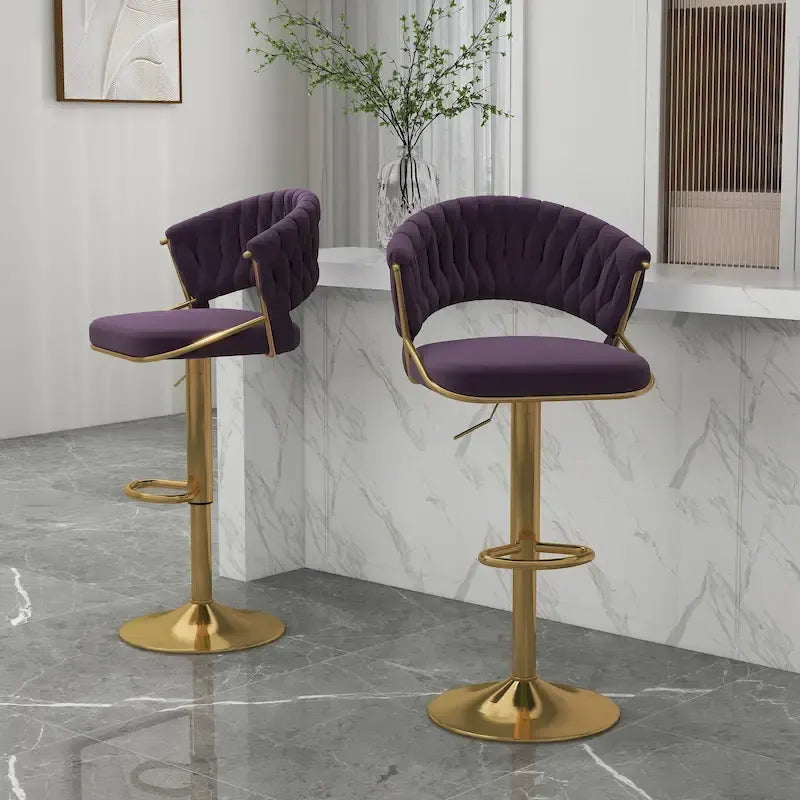 Tabouret de bar réglable en hauteur avec assise pivotante