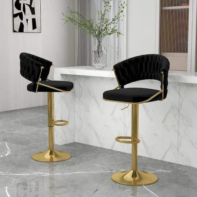 Tabouret de bar réglable en hauteur avec assise pivotante