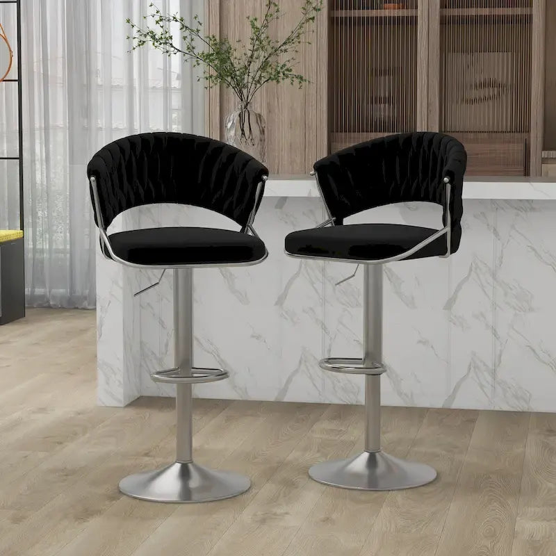 Tabouret de bar réglable en hauteur avec assise pivotante