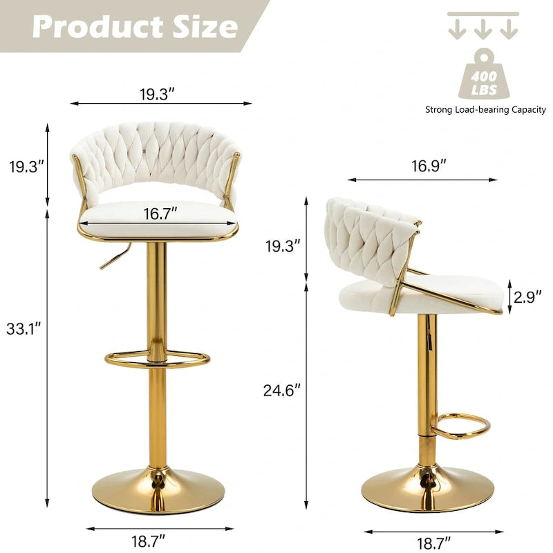 Tabouret de bar réglable en hauteur avec assise pivotante