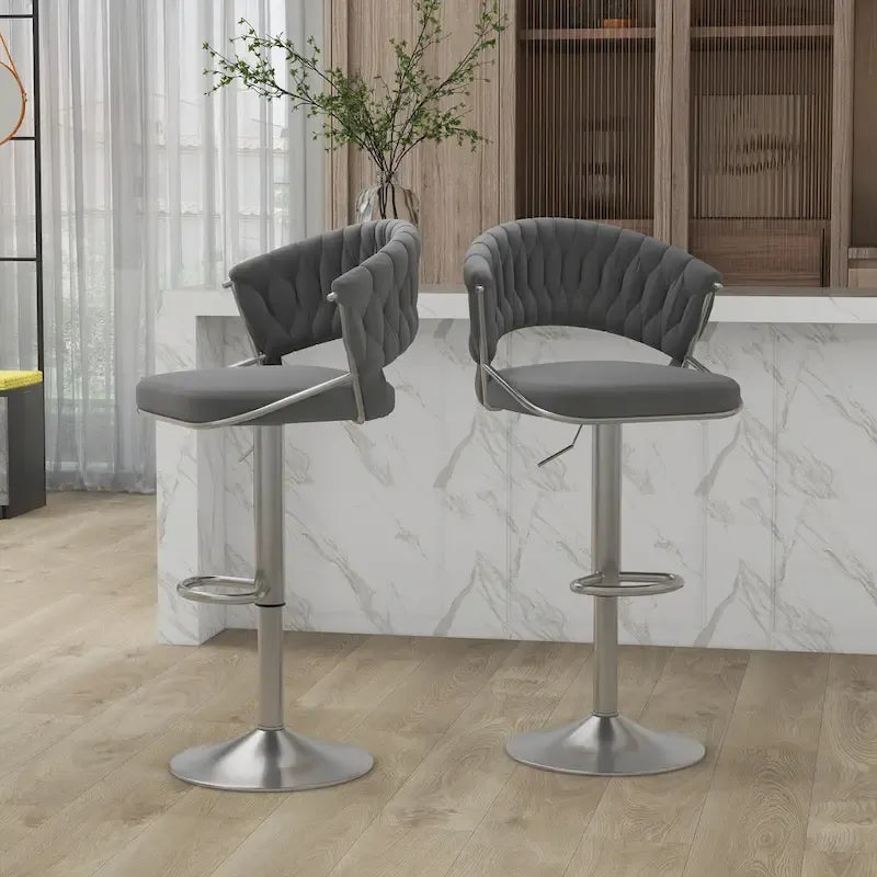 Tabouret de bar réglable en hauteur avec assise pivotante